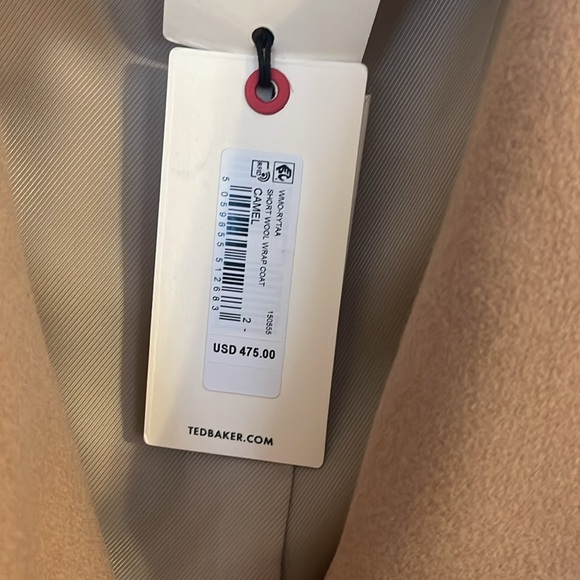 TED BAKER
Camel Rytaa Short Wool Wrap Coat - Picture 8 of 14
